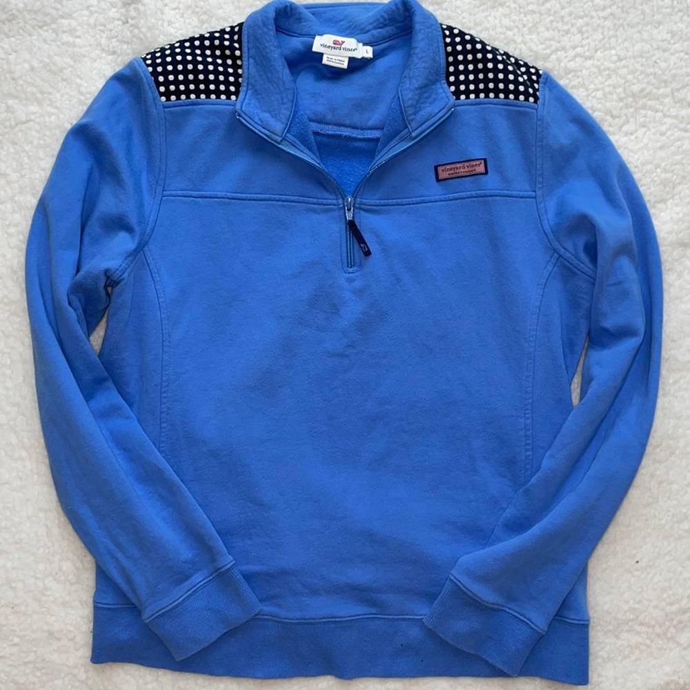 Vineyard Vines Blue Quarter-Zip: Size Large